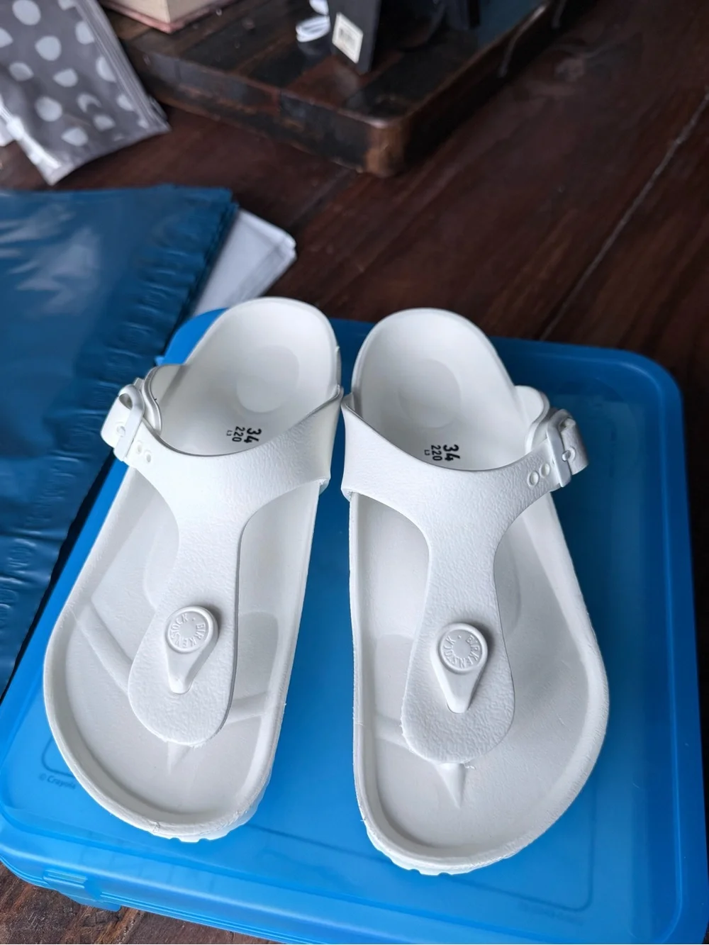 Birkenstock Kids White Gizeh EVA Thong Sandals